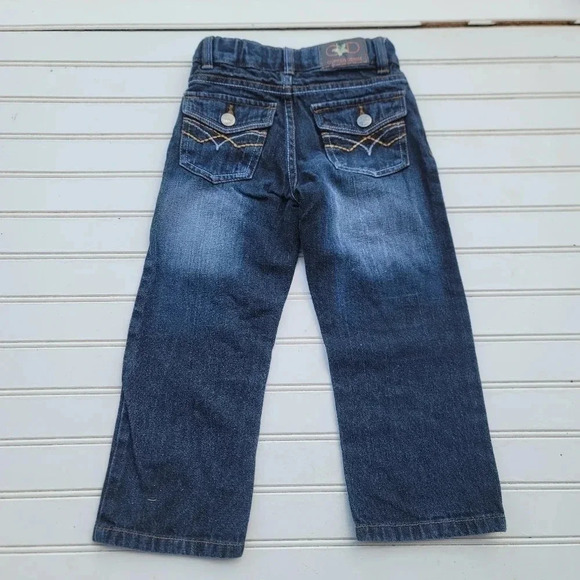 Lot Of 4 Kids Place Cherokee Denim Jeans Flare Girls Blue Adjustable Wide 4T - Picture 9 of 11